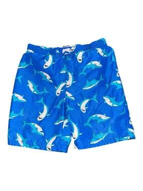 Healthtex Little Boys Blue Shark Print Swim Trunks